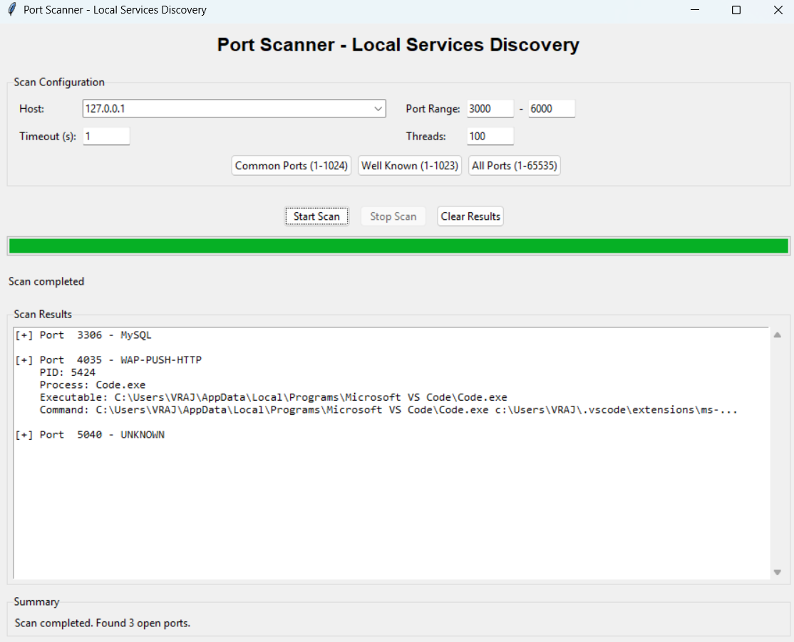 Windows Port Scanner